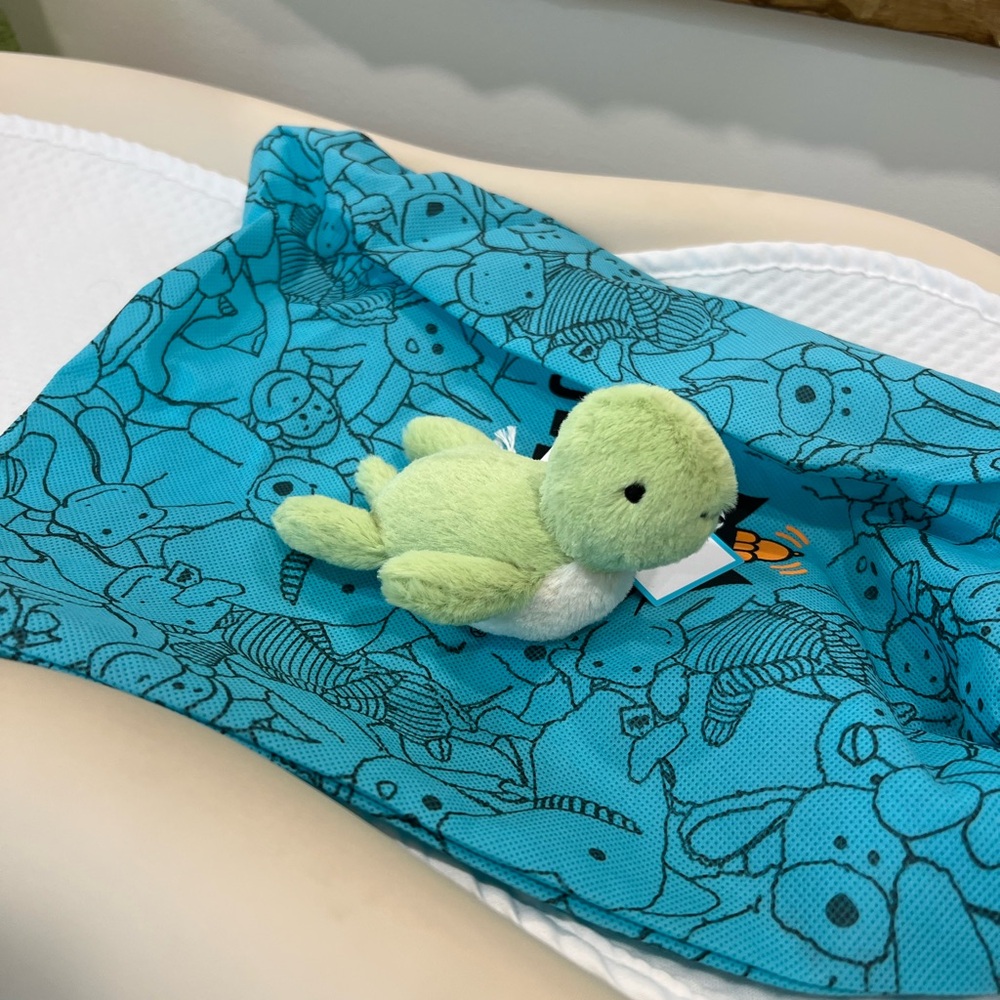 Jellycat Fluffy Turtle Plush in Green and Cream